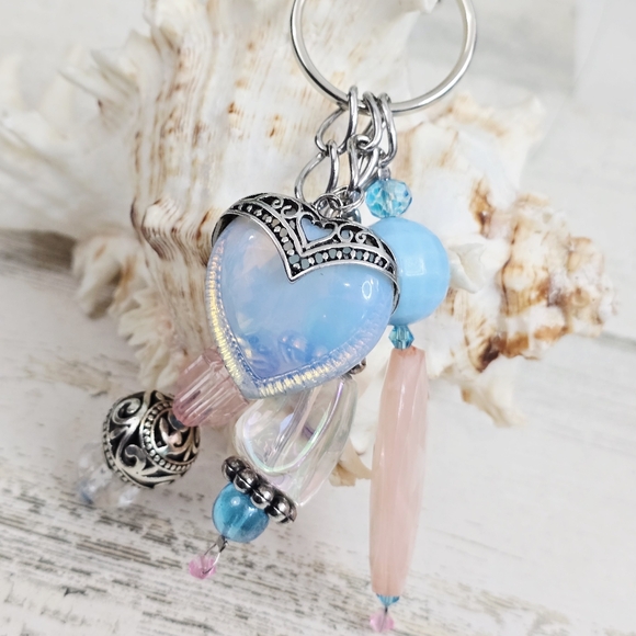#30 - Handmade Blue & Pink Purse Charm / Keychain - Picture 2 of 6